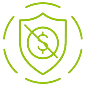 Shield with dollar sign crossed out