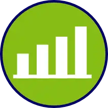 Bar graph representing growth or progress