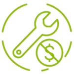 Wrench and dollar sign icon