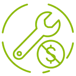 Wrench and dollar sign icon