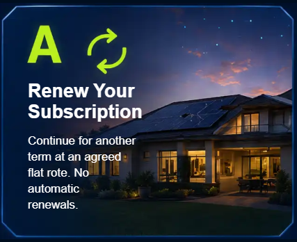 Subscription renewal reminder with house
